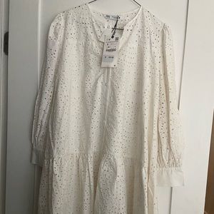 Zara white eyelet dress NWT